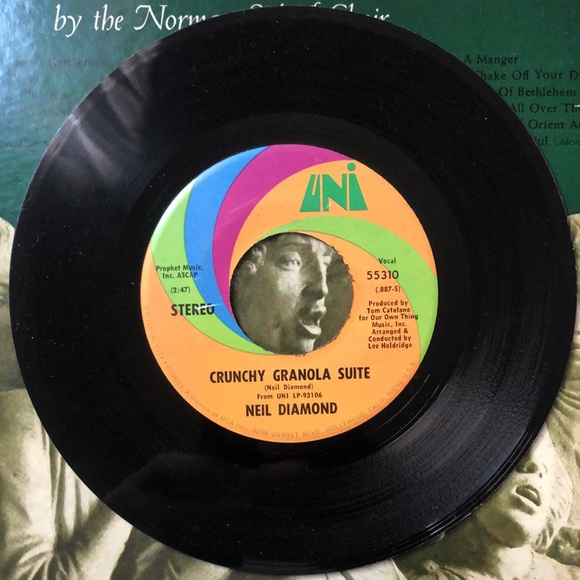 Neil Diamond Crunchy Granola Suite/Stones Vinyl 45 Record '71 - Picture 4 of 4
